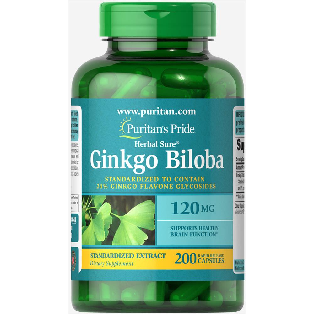 18413938507887_87e13d03b8-1 Ginkgo Biloba Standardized Extract 120mg - 200caps - Зображення 1