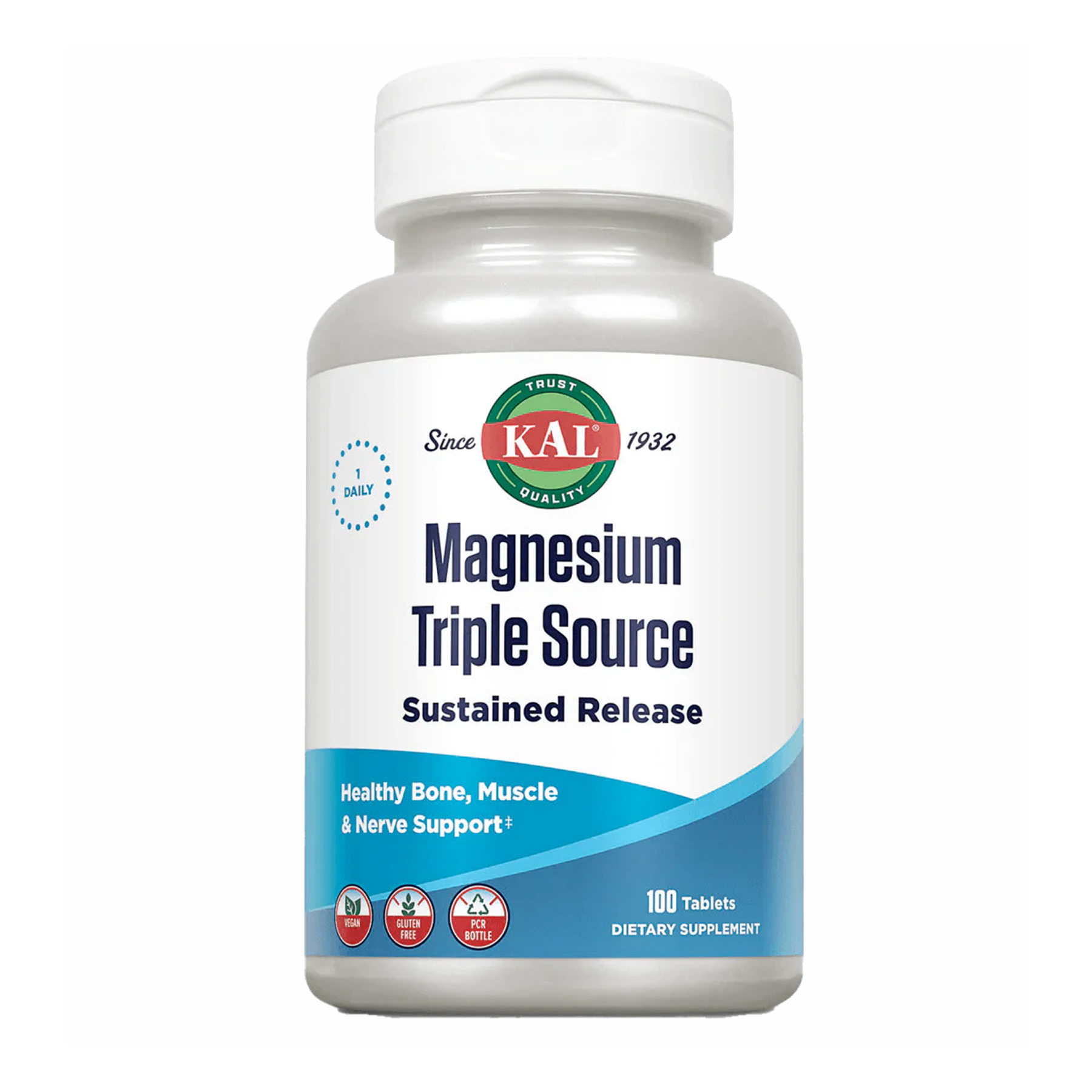 18803003841912_7ad15fcf4a Magnesium Sustained Release Triple Source 500mg - 100 tabs - Зображення 1
