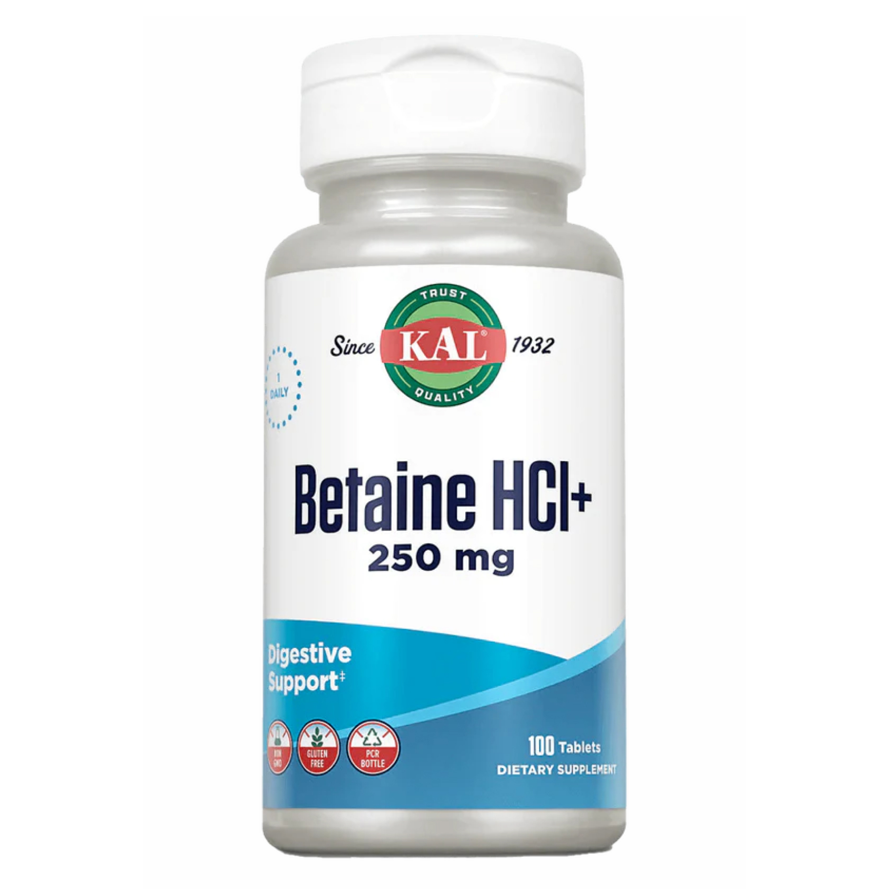 28584690778087_aa6c32b47d Betaine HCl Plus 250mg - 100 tabs - Зображення 1