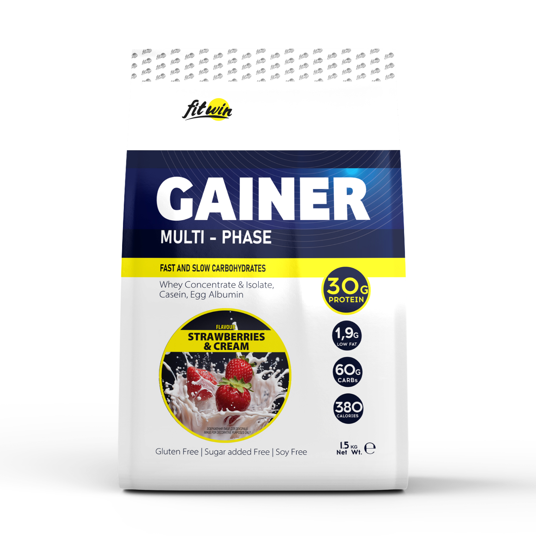 55624917226559_e6e435b02d Gainer - 1500g Strawberry and Cream - Зображення 1