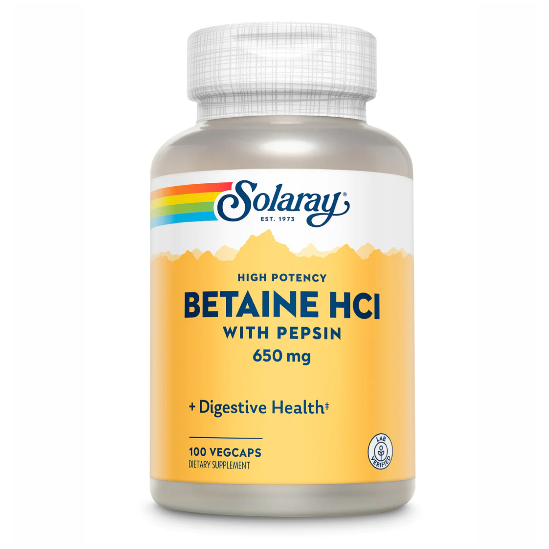 56013339238199_9f4fcc365f High Potency Betain HCl with Pepsin 650mg - 100 vcaps - Зображення 1