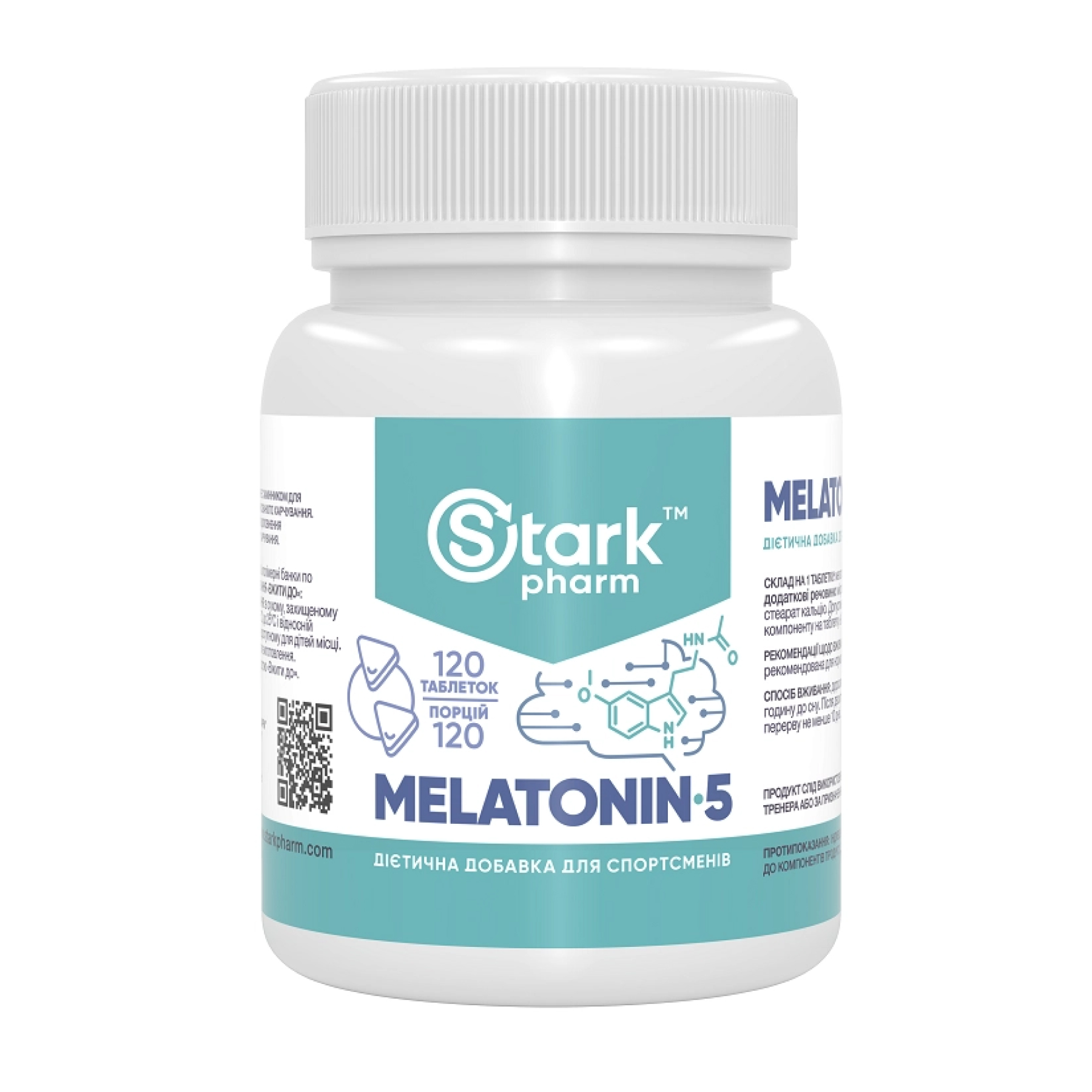 80132902793018_b8536bce09 Stark Melatonin 5mg - 120tabs - Зображення 1