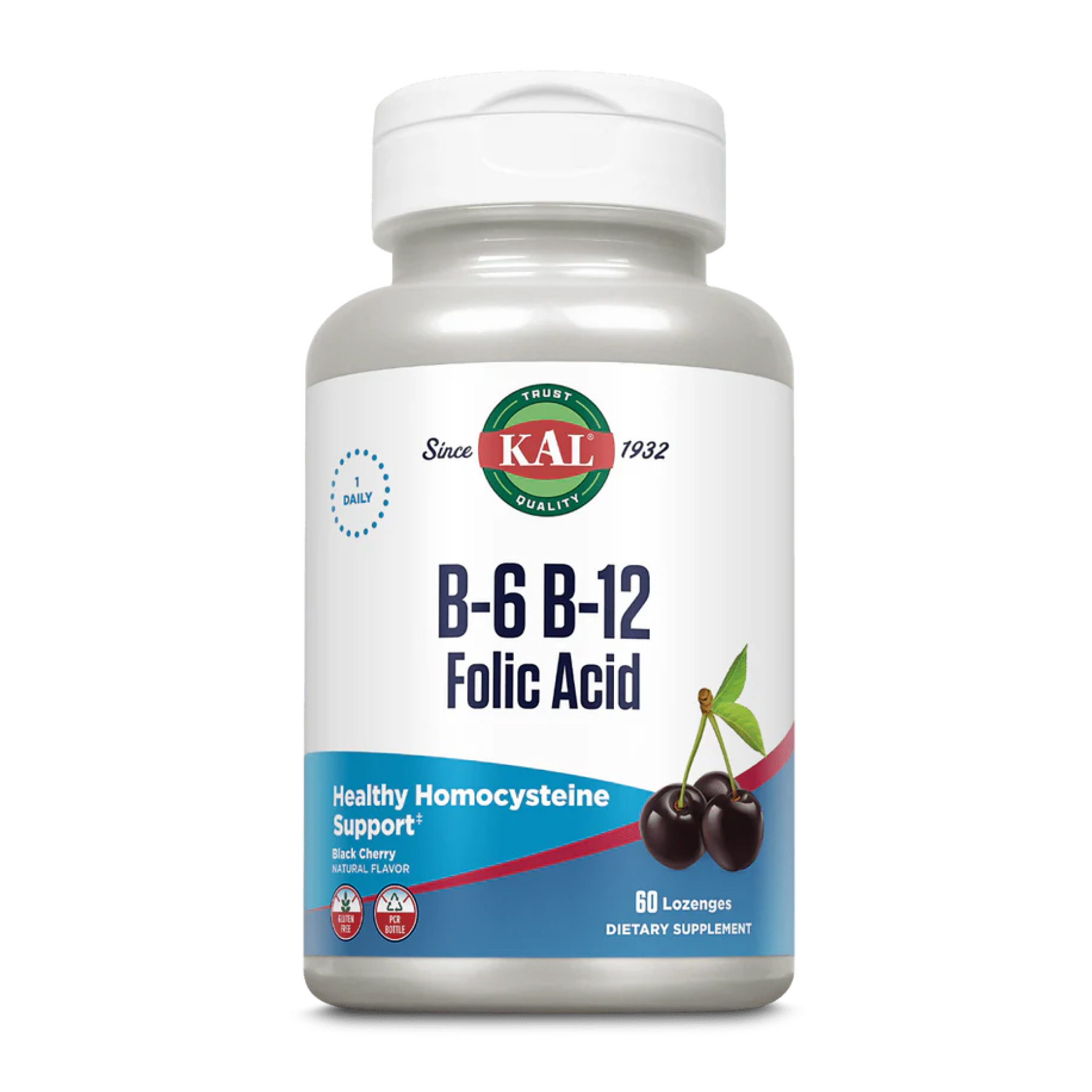 84808254460226_05c6354b2a B-6 B-12 Folic Acid - 60 tabs Black Cherry - Зображення 1
