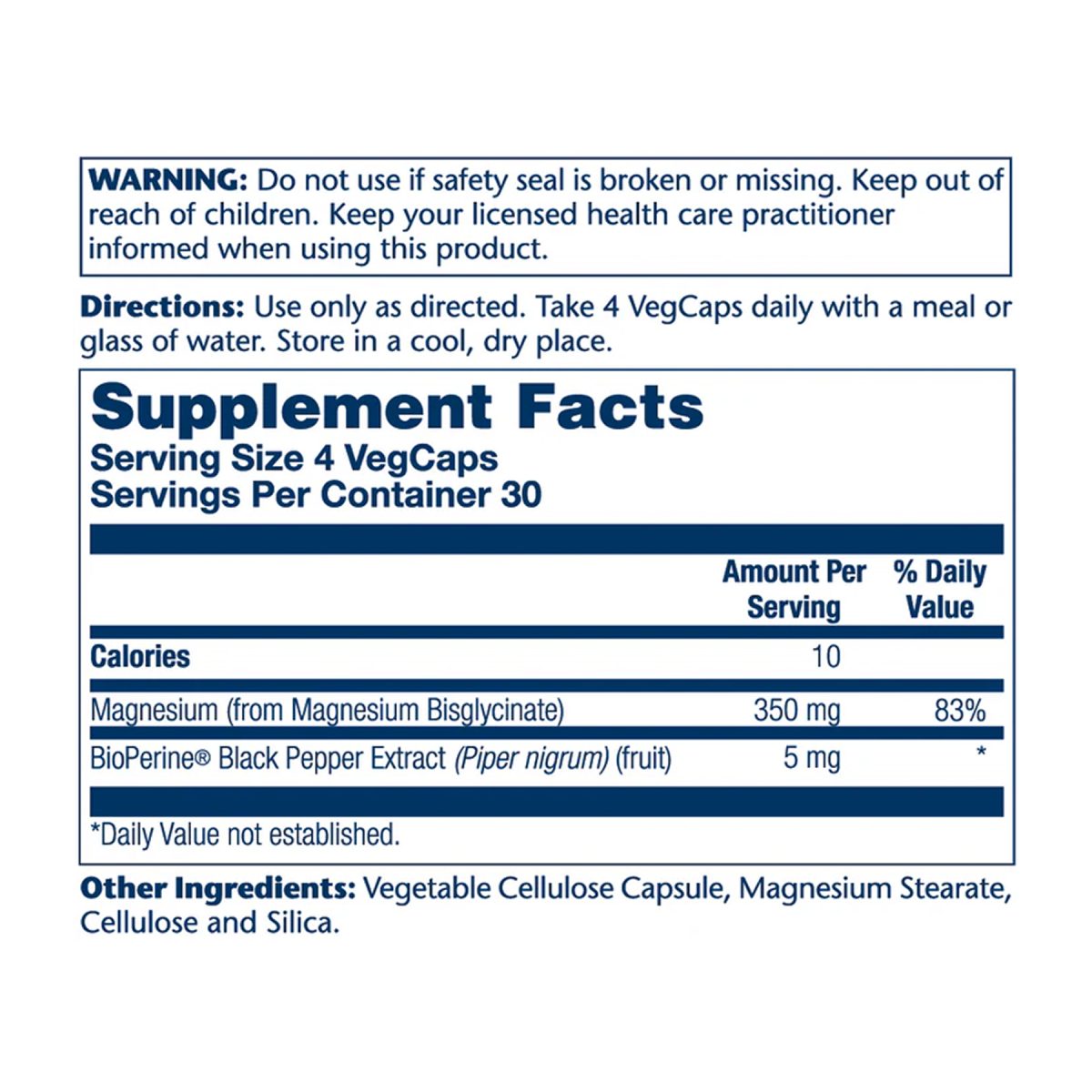 Magnesium Glycinate 350mg - 120 vcaps - Зображення 2