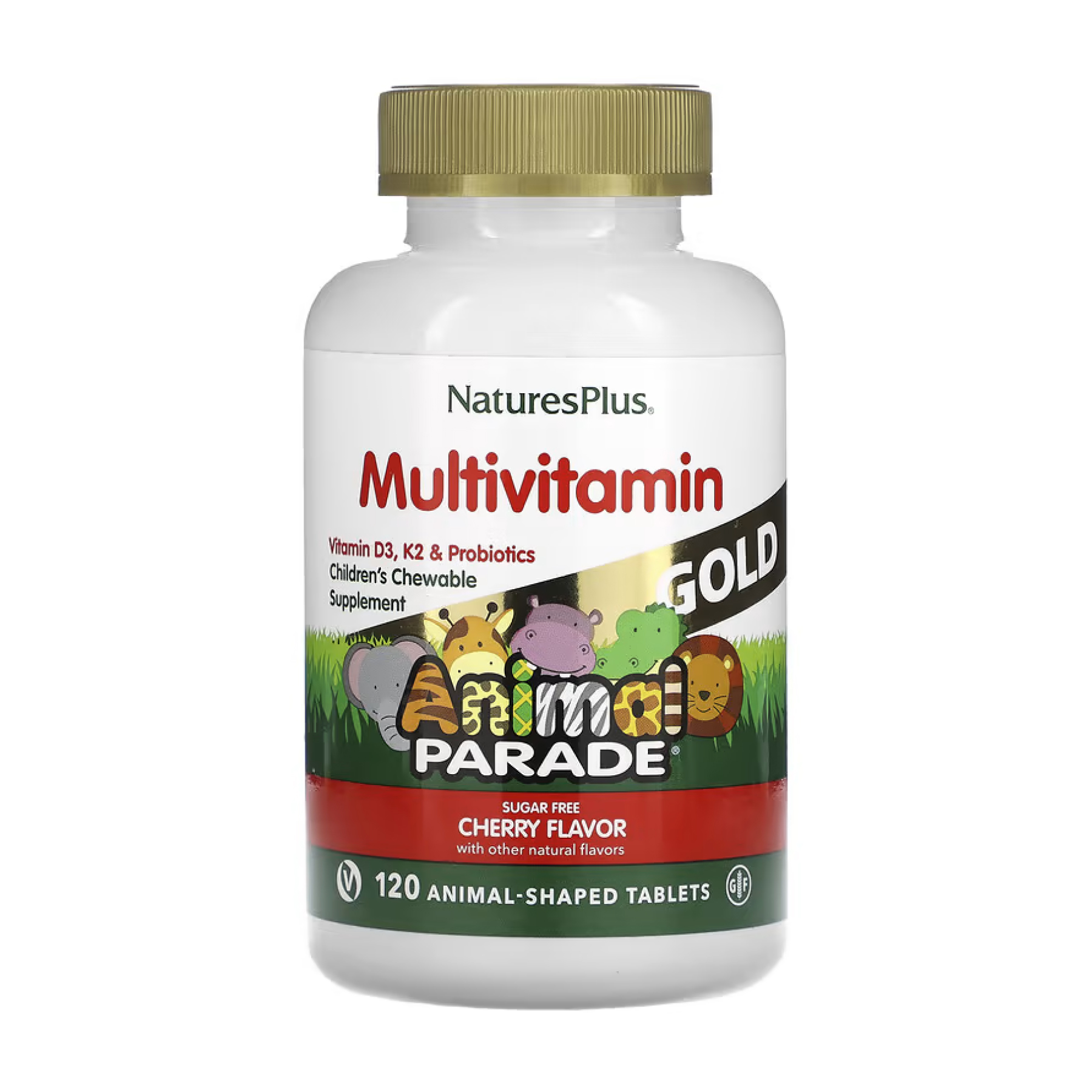 animal-parade-gold-120-tabs-cherry-84174137191503_5a98d7d3dd Children’s Gold Multivitamin - 120 tabs Cherry - Зображення 1
