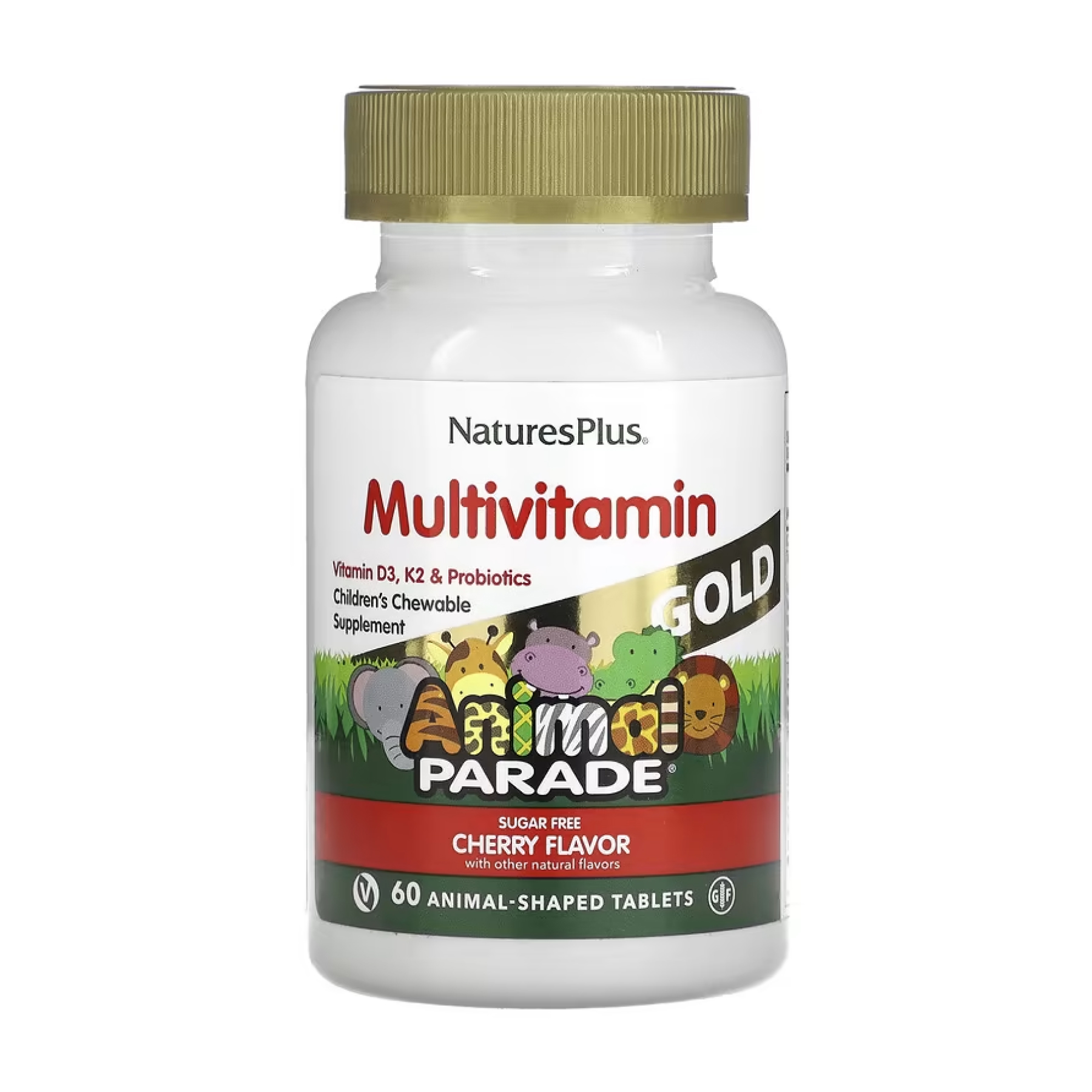 animal-parade-gold-60-tabs-cherry-58286318579189_09ef6b64aa Children’s Gold Multivitamin - 60 tabs Cherry - Зображення 1