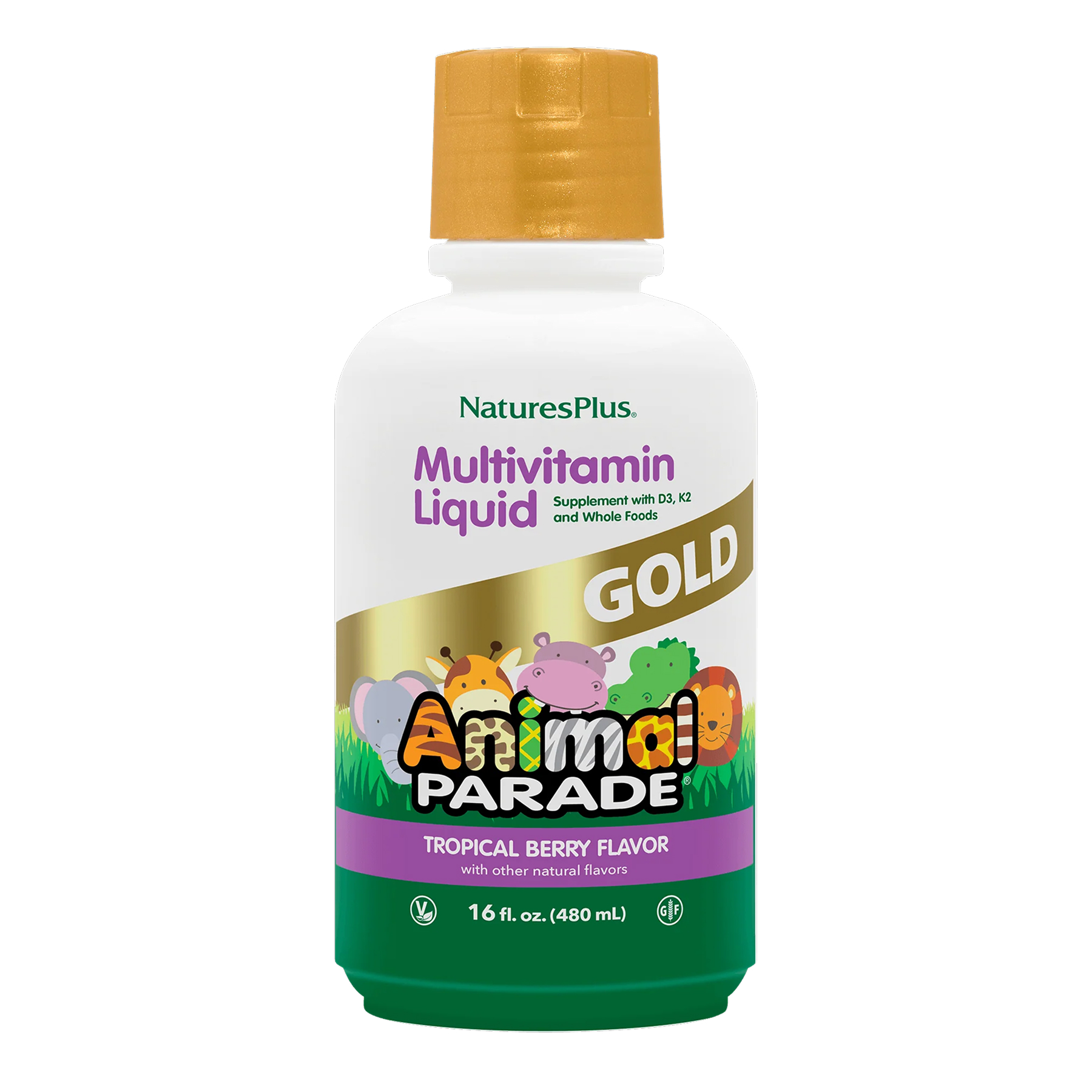 animal-parade-gold-multivitamin-liquid-473.18-ml-tropical-berry-27072519296010_1ebff40555 Children’s Gold Multivitamin Liquid - 480 ml Tropical Berry - Зображення 1