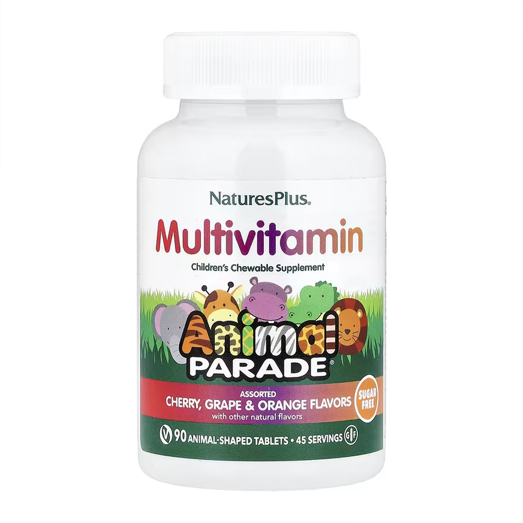 animal-parade-multivitamin-childrens-chewable-supplement-90-tabs-cherry-grape-orange-80036545737188_2c169db567 Animal Parade®, Multivitamin, Children's Chewable Supplement - 90 tabs Cherry, Grape & Orange - Зображення 1