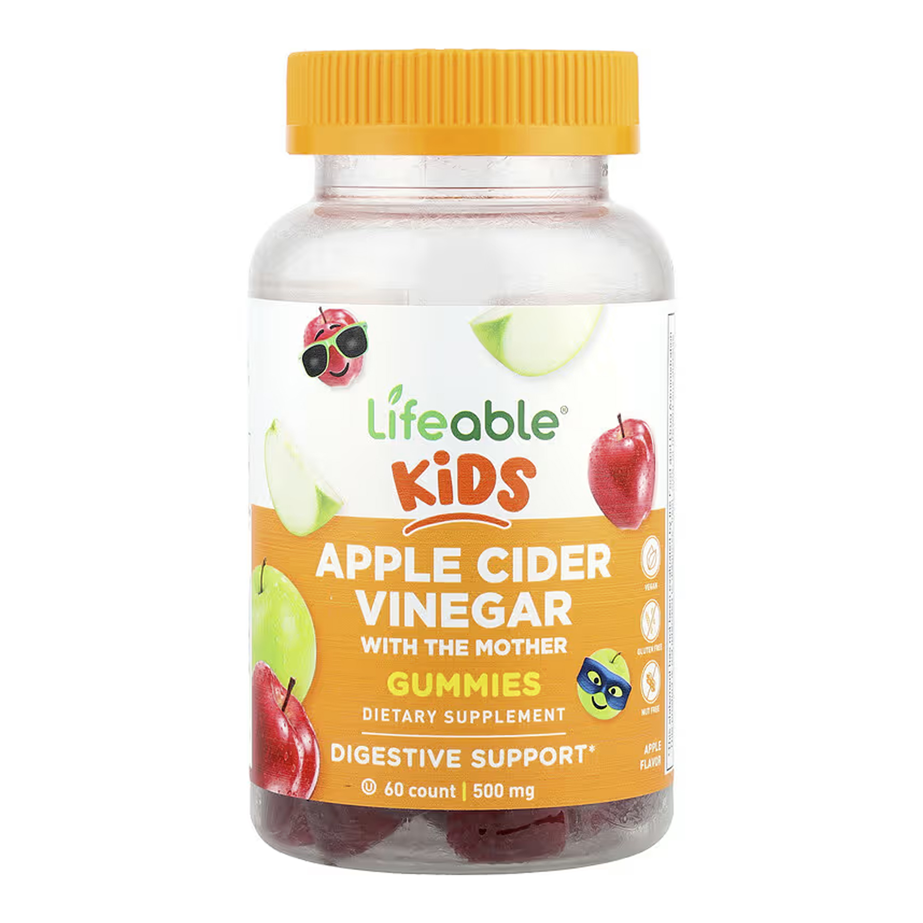apple-cider-vinegar-with-the-mother-kids-60-gummies-68122084433692_0bedbf8ffb Apple Cider Vinegar with the Mother Kids - 60 gummies - Зображення 1