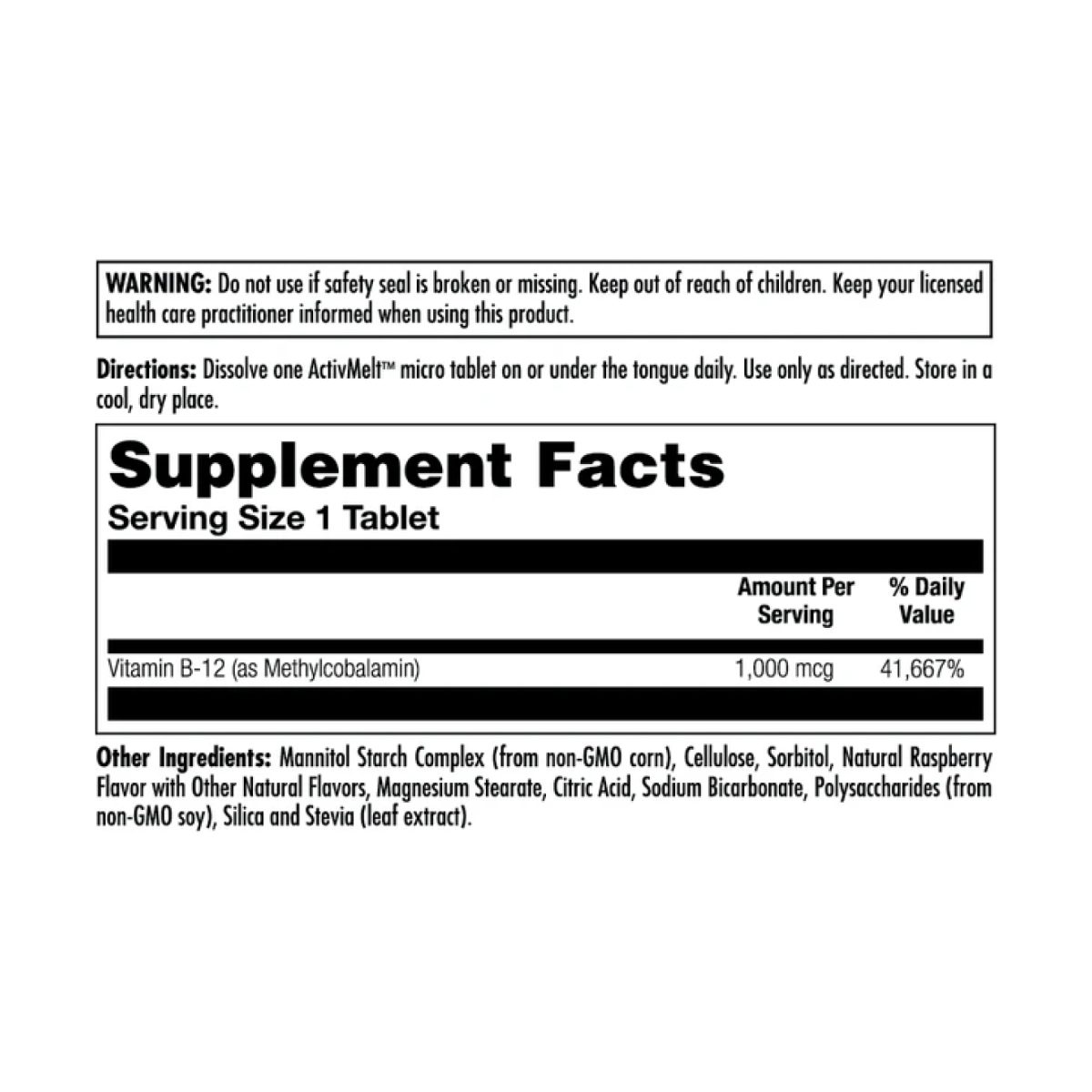 B-12 Methylcobalamin 1000 mcg - 90 tabs Raspberry - Зображення 2