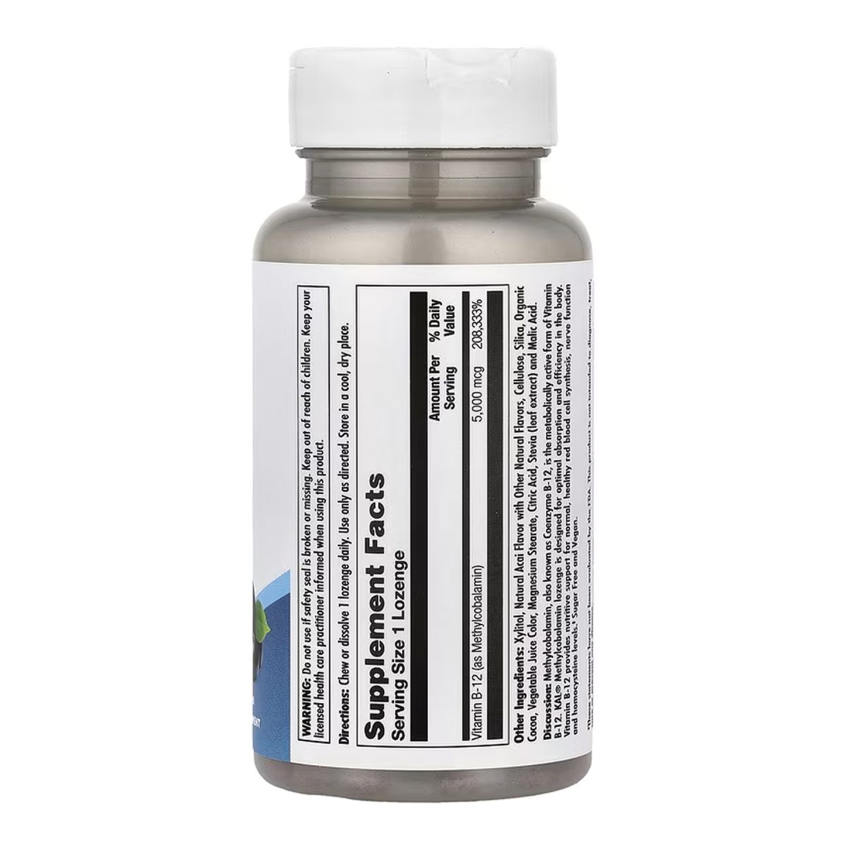 B-12 Methylcobalamin 5000mcg - 60 lozenges - Зображення 2
