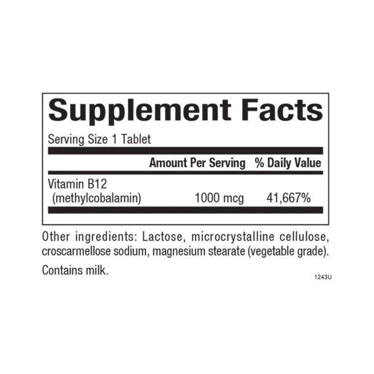 B12 Methylcobalamin 1000 mcg - 180 tabs - Зображення 2