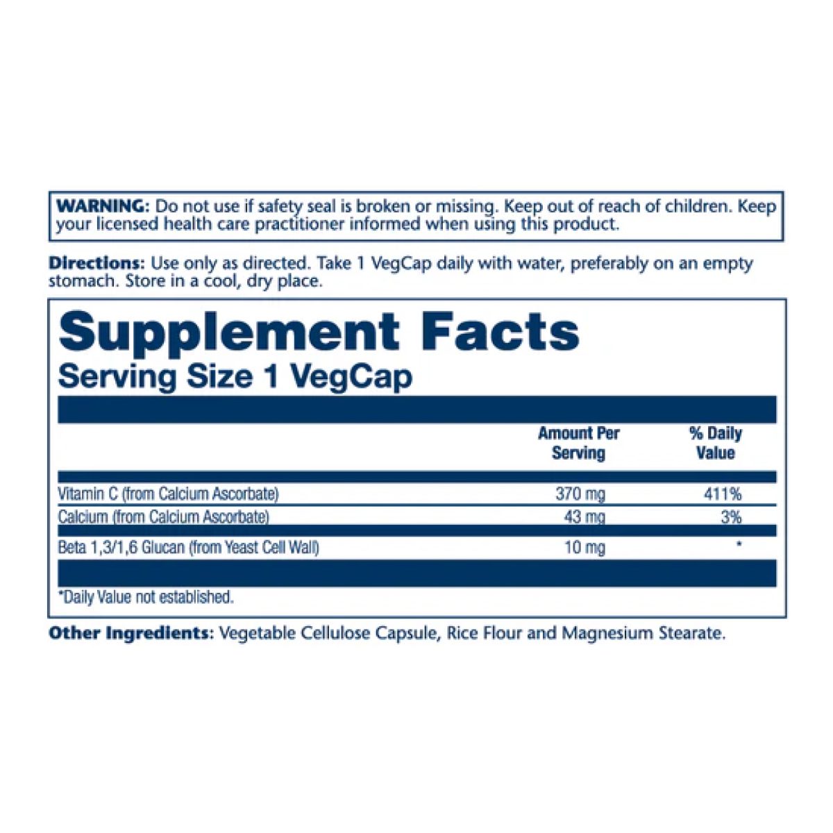 Beta Glucan with Vitamin C 10mg - 60 vcaps - Зображення 2