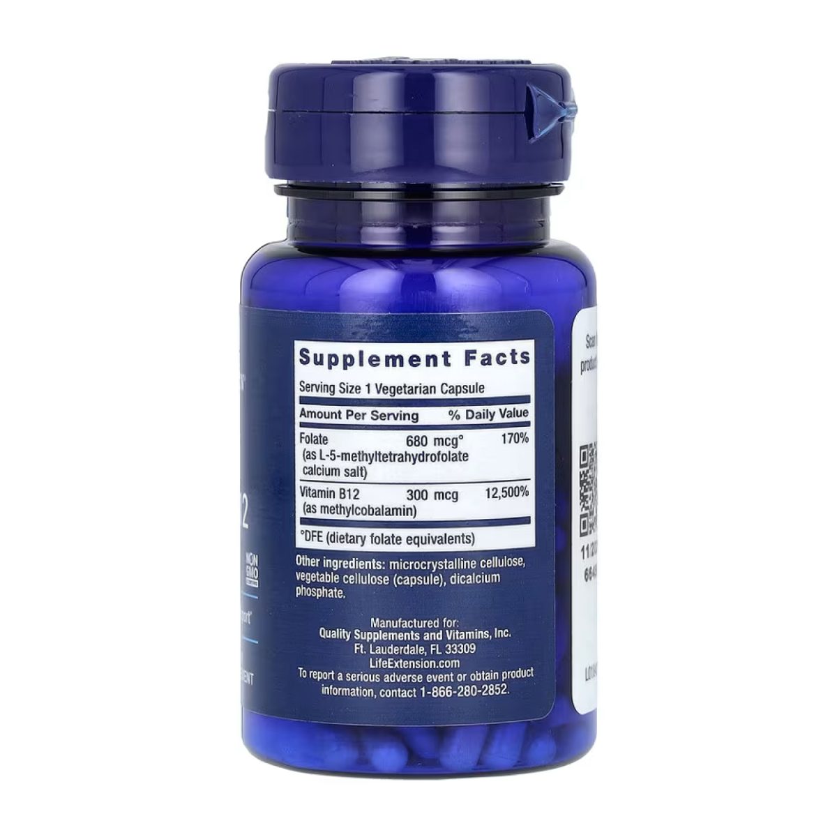 BioActive Folate & Vitamin B12 - 90 vcaps - Зображення 2