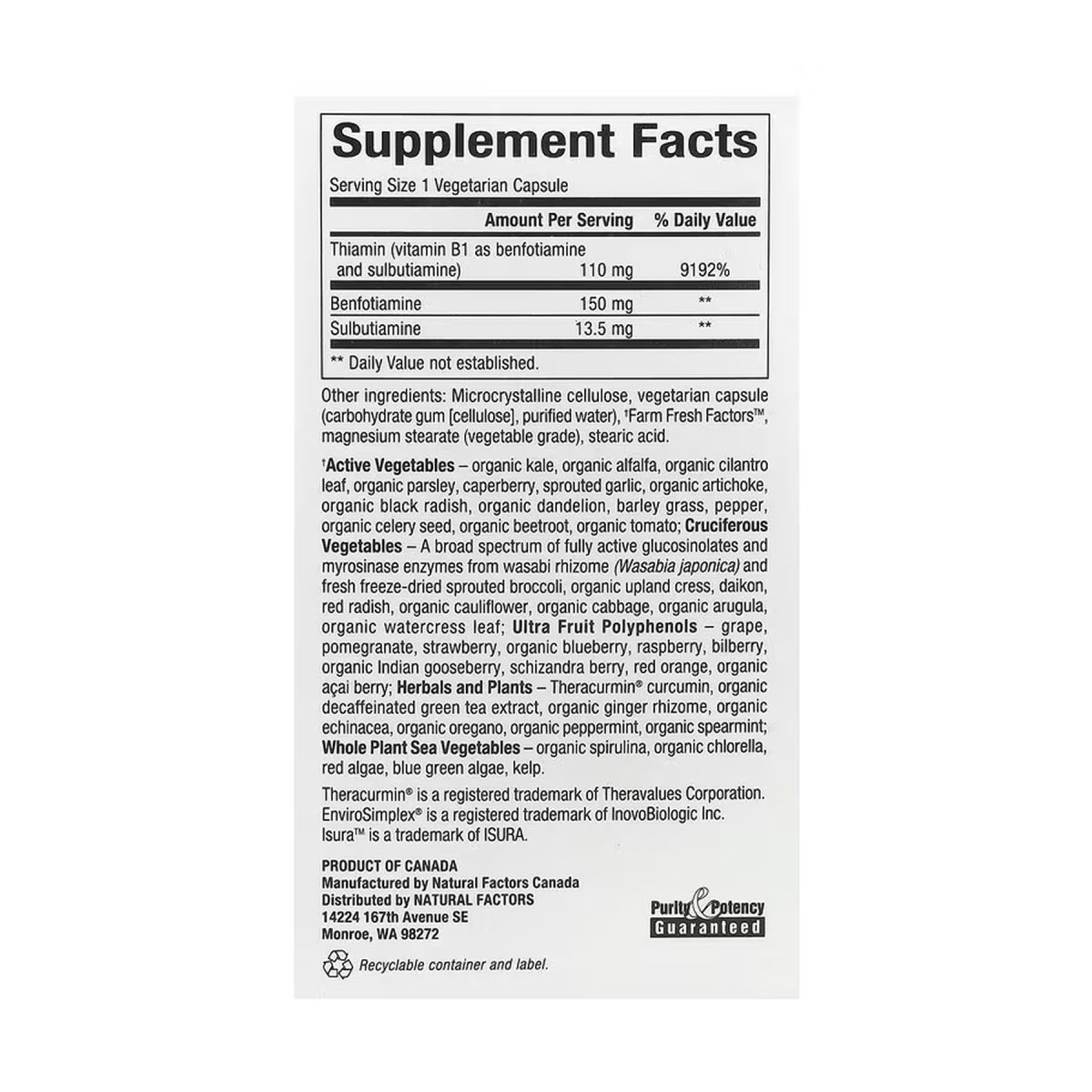 BioCoenzymated Benfotiamine - 30 caps - Зображення 2