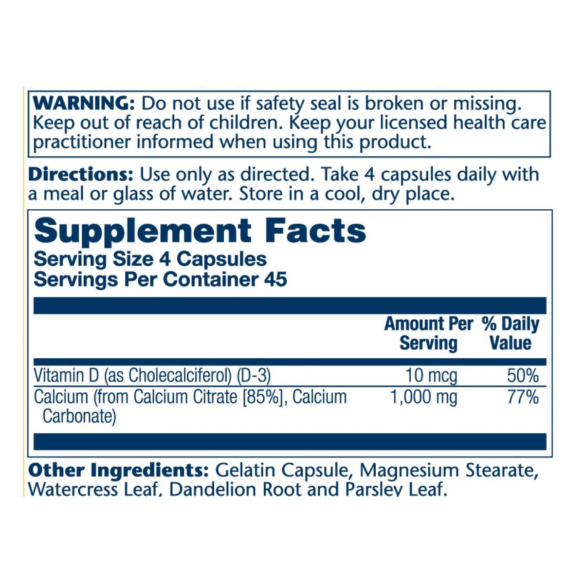 Calcium Citrate w/Vit D-3 1000mg - 180 caps - Зображення 2