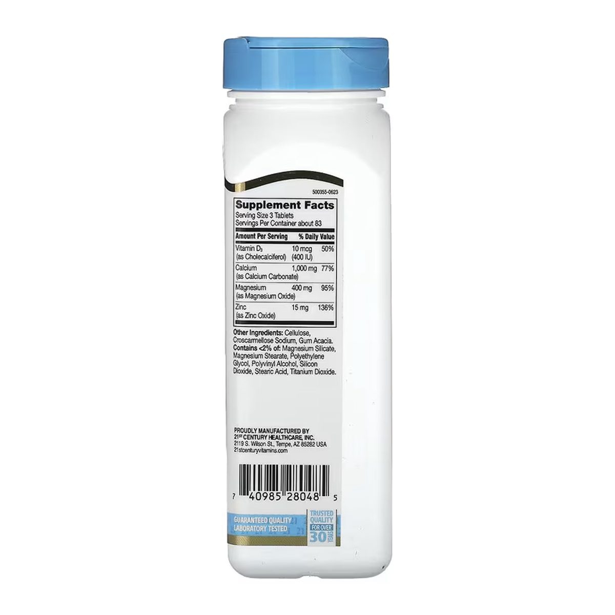 Calcium Magnesium Zinc +D3 - 250 tabs - Зображення 2