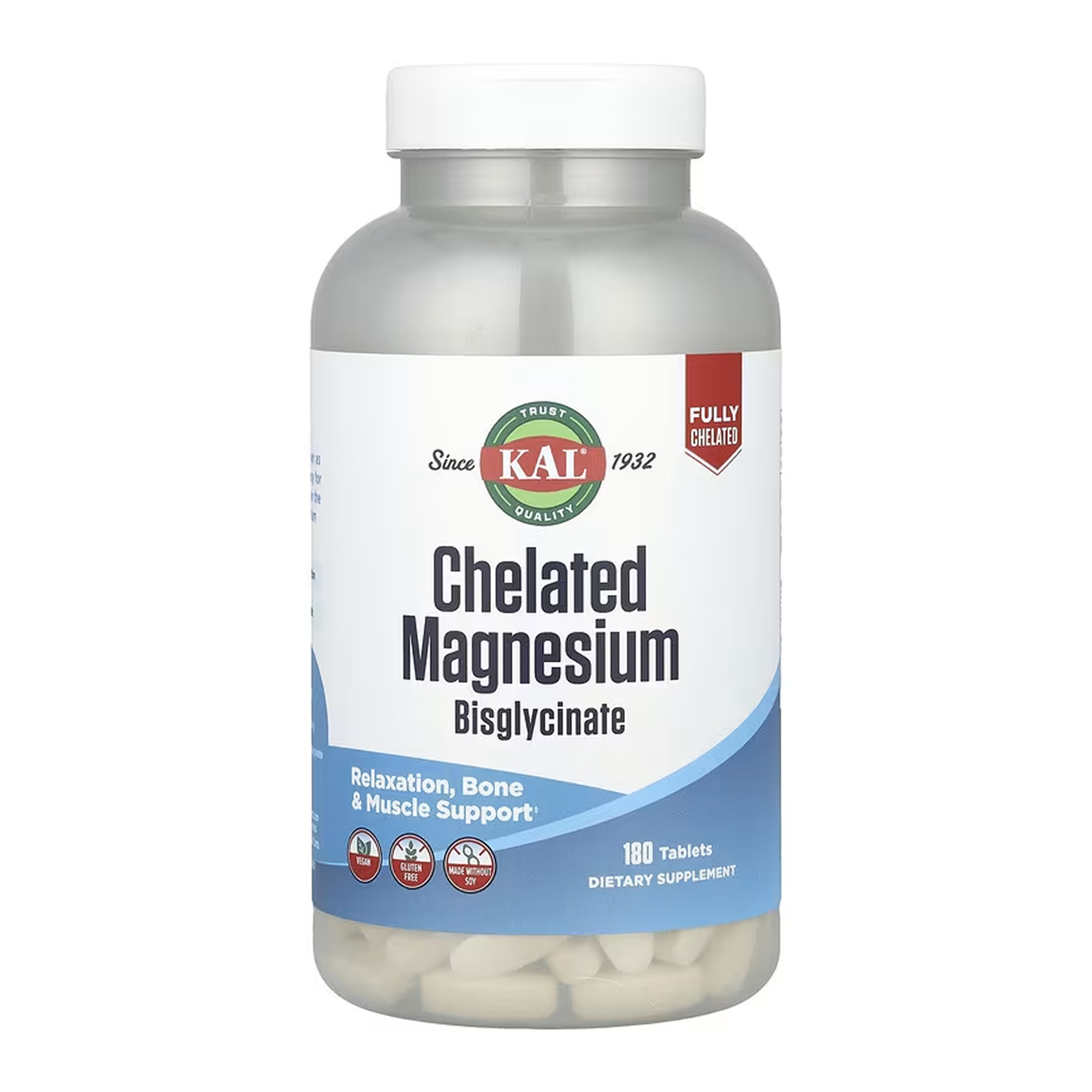 chelated-magnesium-bisglycinate-180-tabs-13534254707727_bd1650c8f7 Chelated Magnesium Bisglycinate - 180 tabs - Зображення 1