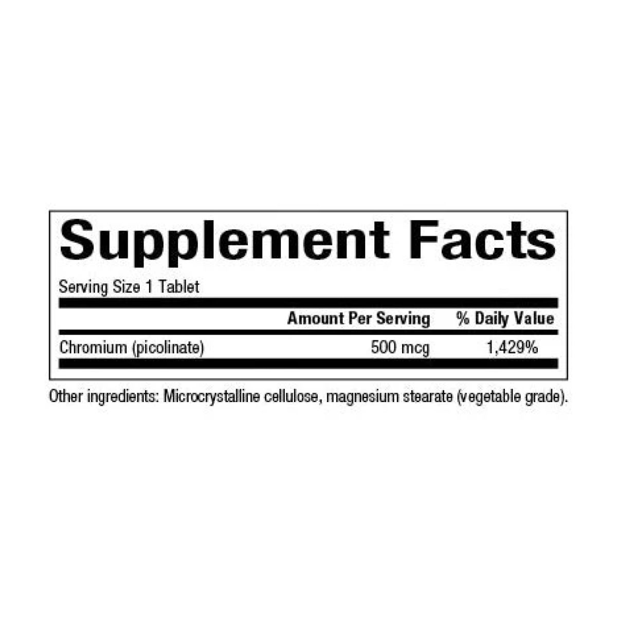Chromium Picolinate 500mcg - 90 tabs - Зображення 2
