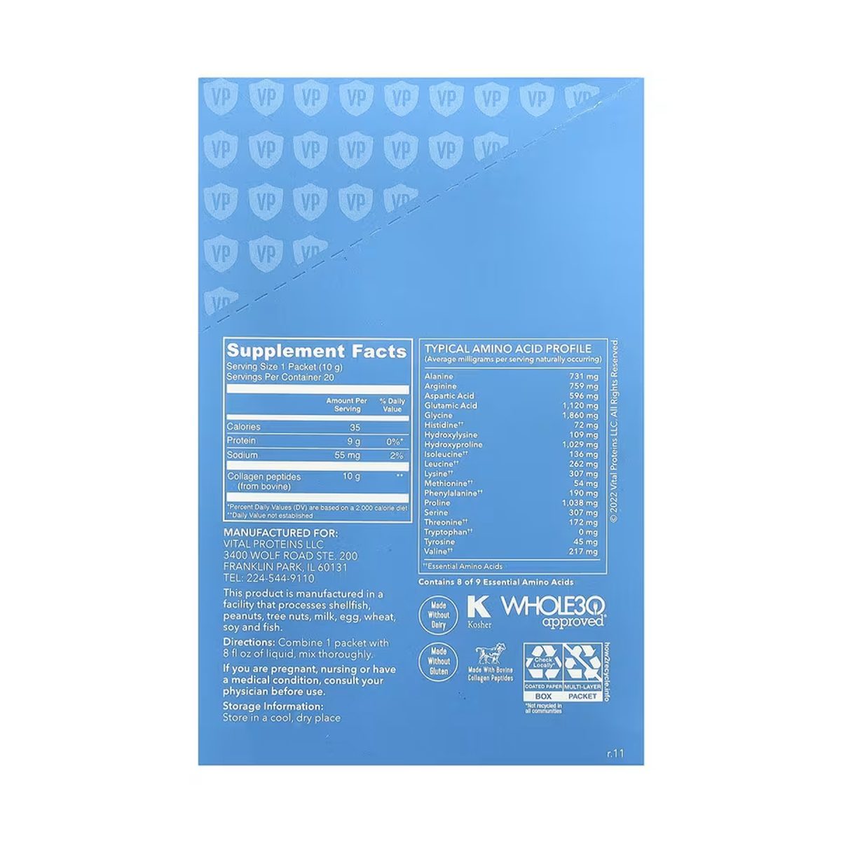 Collagen Peptides - 200g Unflavored (20 Packets) - Зображення 2