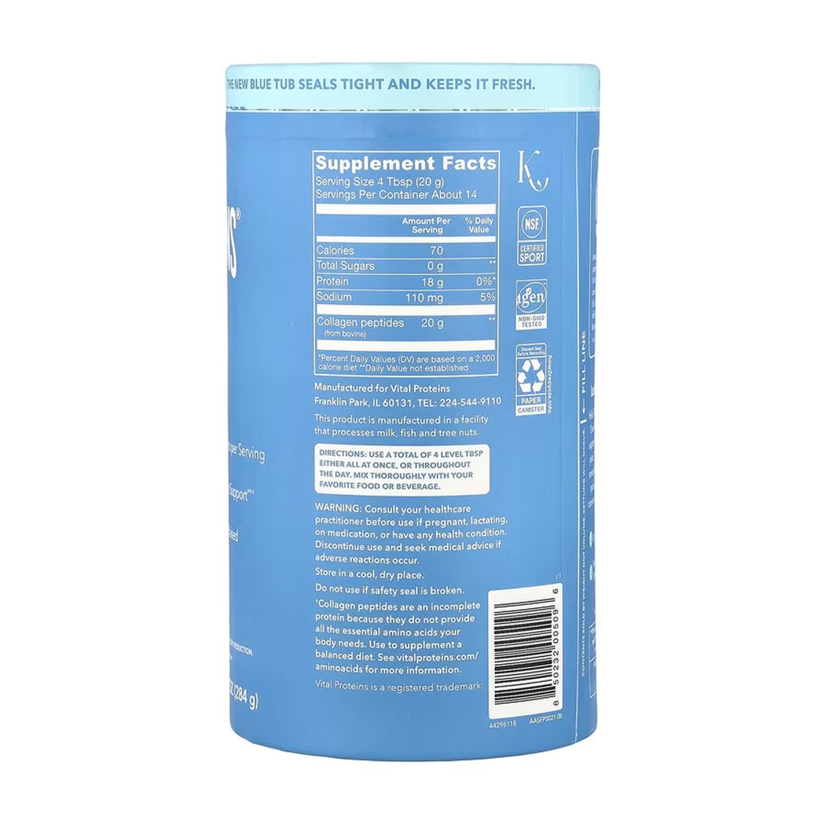Collagen Peptides - 284g Unflavored - Зображення 2