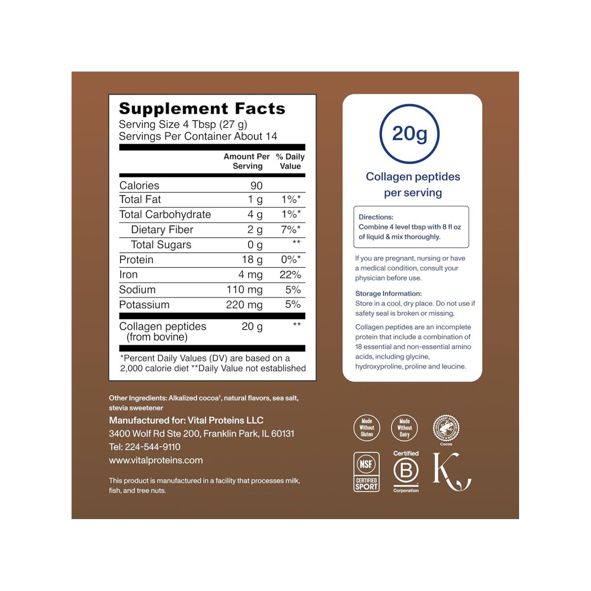 Collagen Peptides - 383g Chocolate - Зображення 2