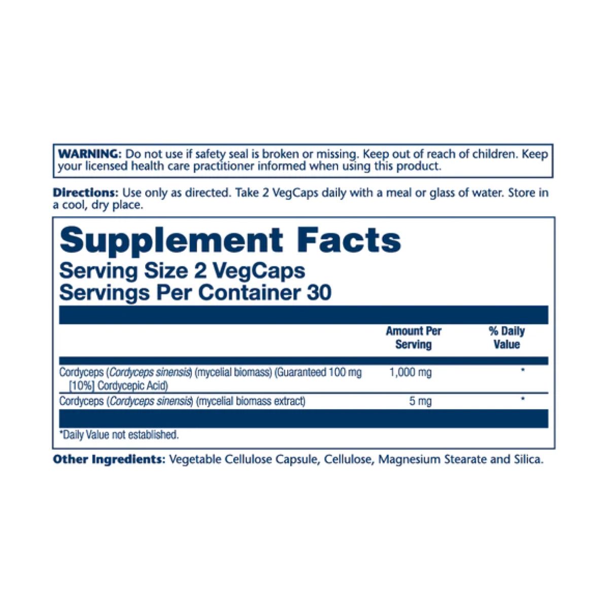 Cordyceps Mushroom Extract 1000mg - 60 vcaps - Зображення 2
