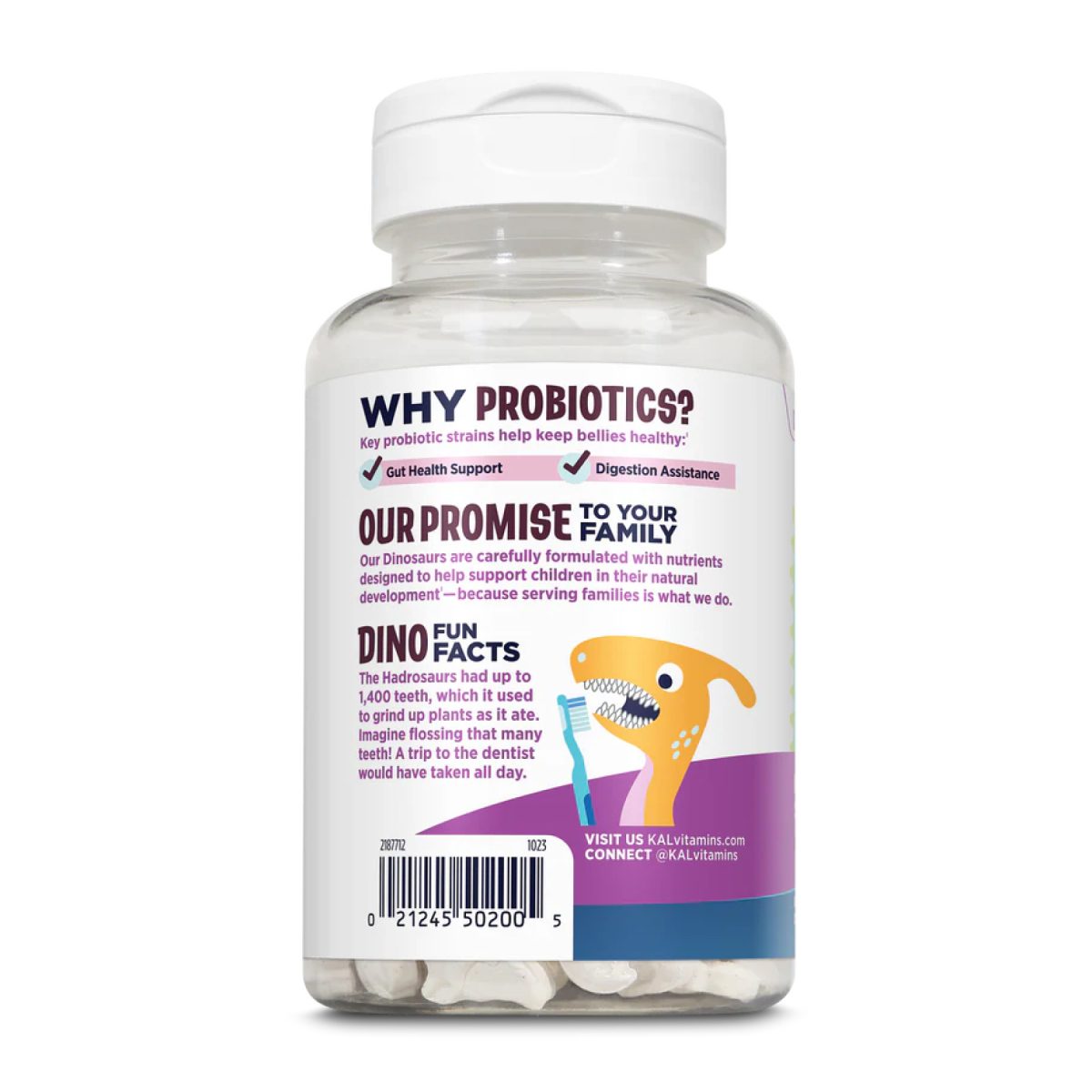 Dino-Dophilus™ Kids Probiotic - 60 chewables Black Cherry - Зображення 3