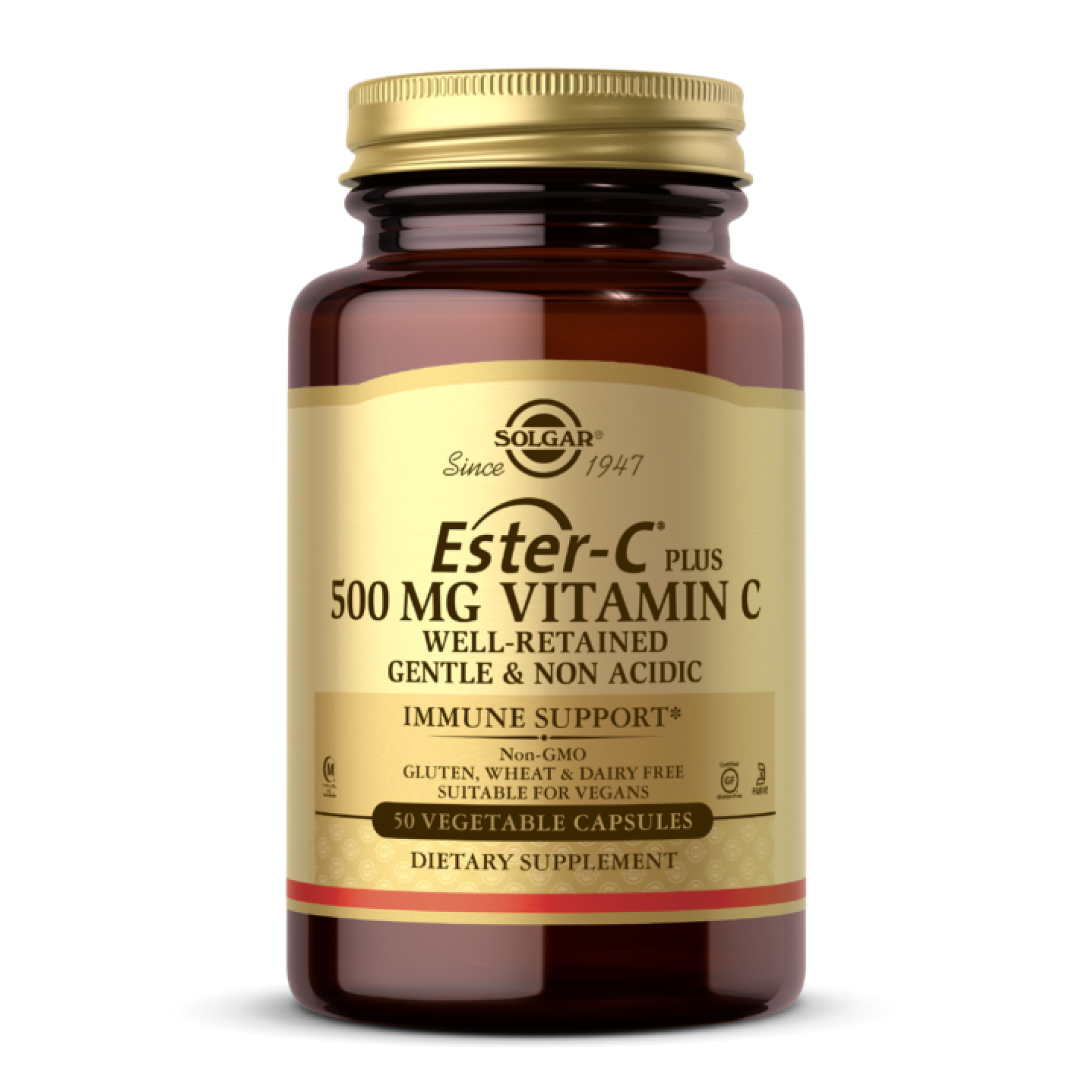 ester-c-plus-500-mg-vitamin-c-vegetable-capsules-ester-c-ascorbate-complex-50-vc-57073501687292_7074935570 Ester-C® Plus 500 mg Vitamin C - 50 vcaps - Зображення 1