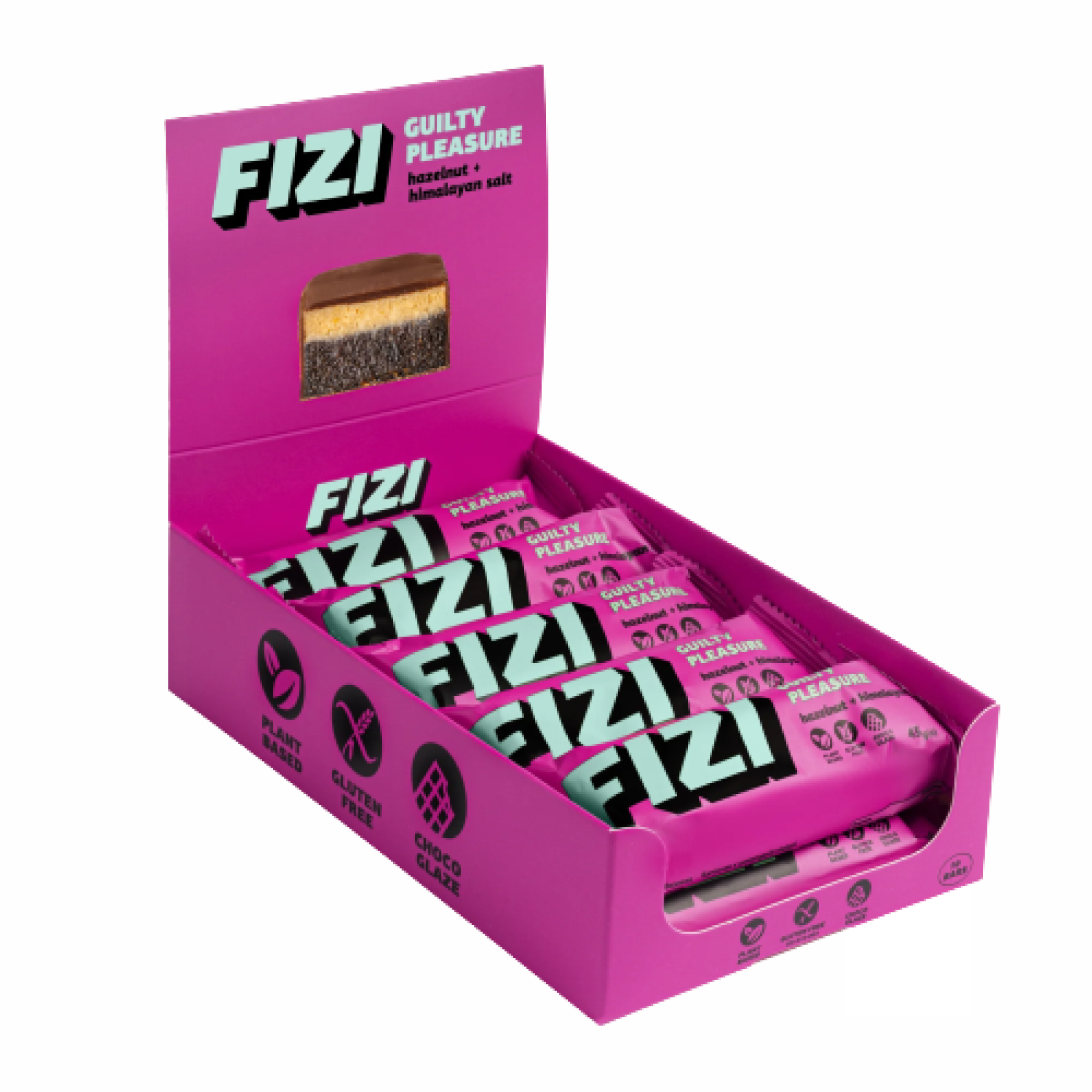 fizifizi-protein-10kh45g-hazelnut-himalayan-salt-72324695967506_7d1c52e2ac FIZI Chocolate Bar - 10х45g Hazelnut-Himalayan Salt - Зображення 1