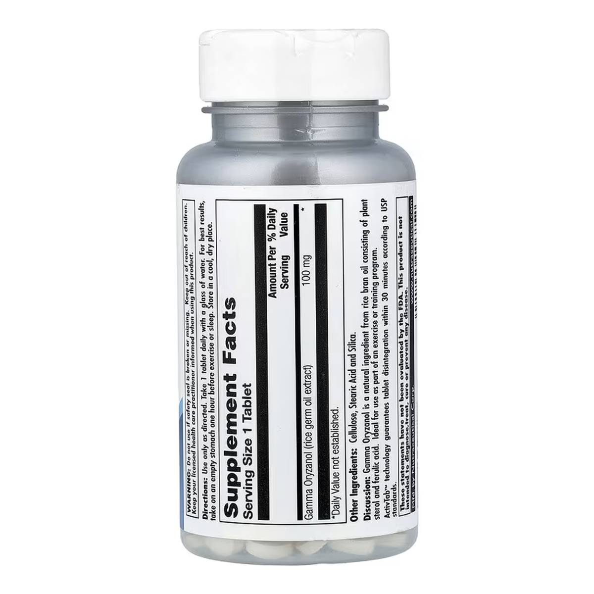 Gamma Oryzanol 100mg - 100 tabs - Зображення 2