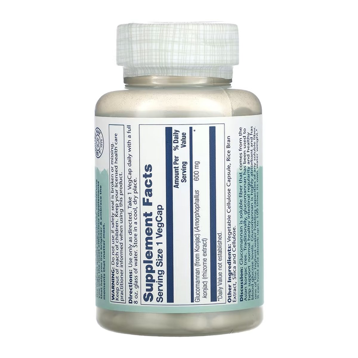 Glucomannan Rhizome Extract 600mg - 100 vcaps - Зображення 2