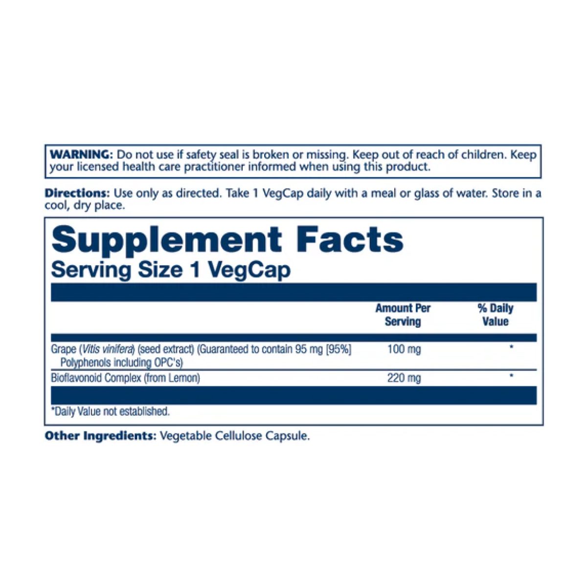 Grape Seed Extract 100mg - 60 vcaps - Зображення 2