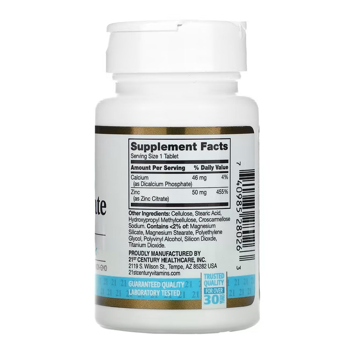 Zinc Citrate 50 mg - 60 tabs - Зображення 2