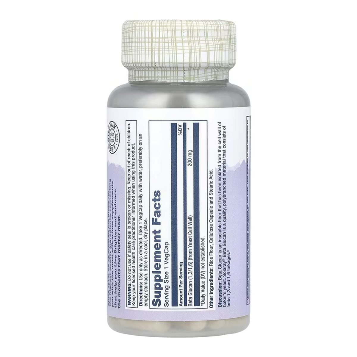 High Potency Beta Glucan 200mg - 30 vcaps - Зображення 2