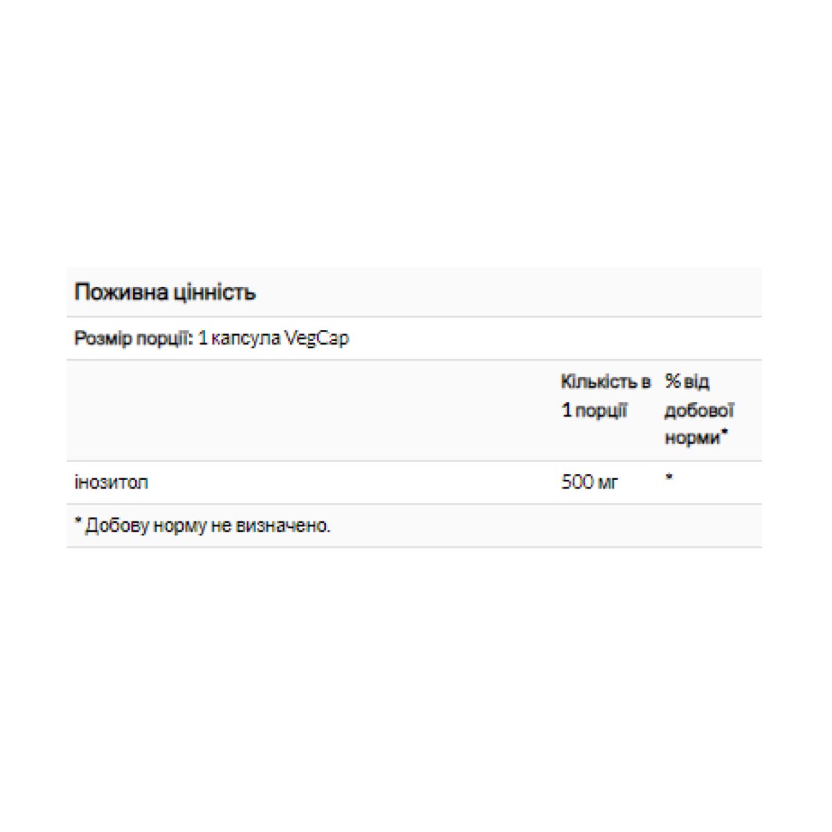 Inositol 500mg - 100 vcaps - Зображення 2