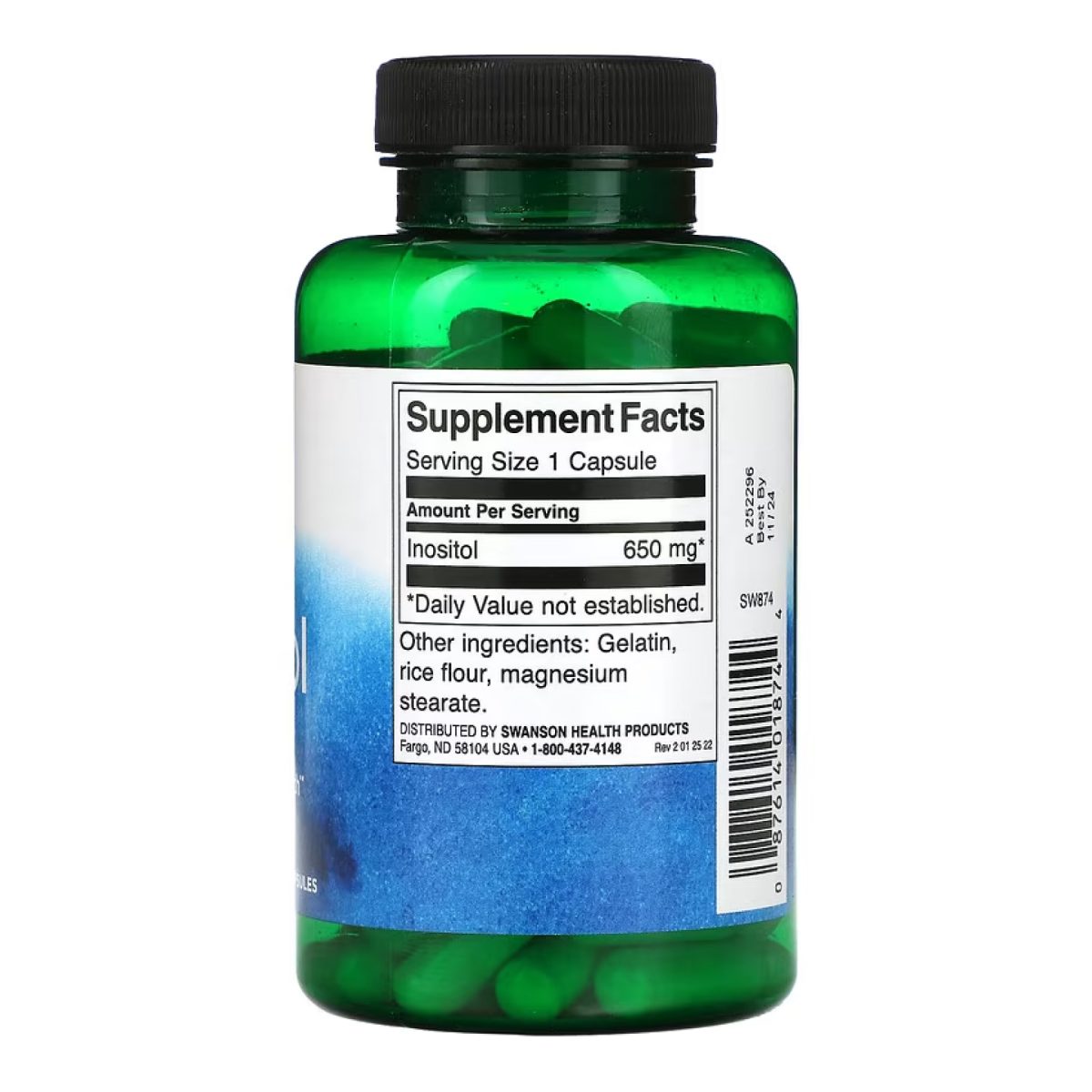 Inositol 650mg - 100 caps - Зображення 2