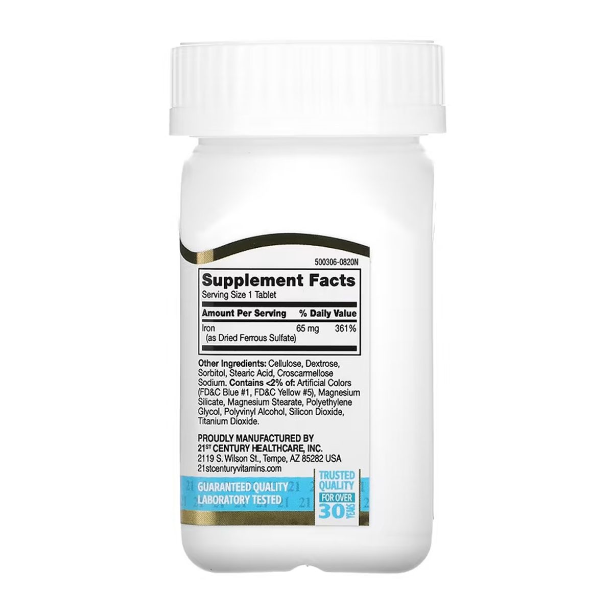 Iron 65 mg Ferrous Sulfate 325 mg - 120 tabs - Зображення 2