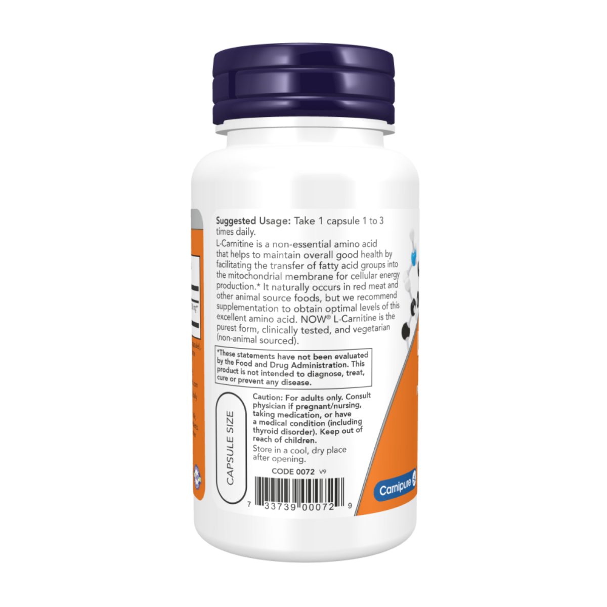 L-Carnitine 500mg - 180 caps - Зображення 3