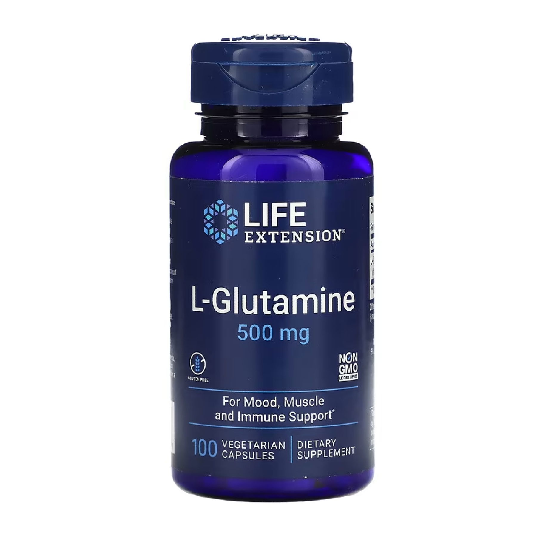 l-glutamine-500-mg-100-vcaps-21928470555677_f04e560563 L-Glutamine 500 mg - 100 vcaps - Зображення 1