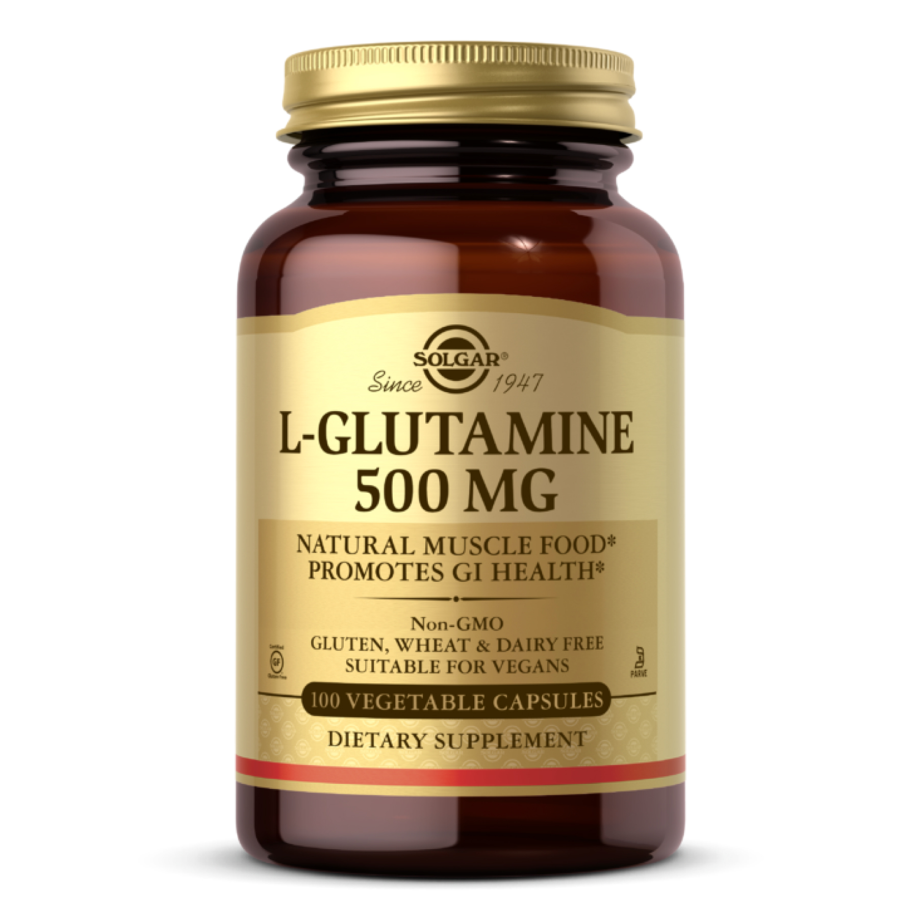 l-glutamine-500-mg-vegetable-capsules-32739012617272_76a4c0f873 L-Glutamine 500mg - 100 vcaps - Зображення 1