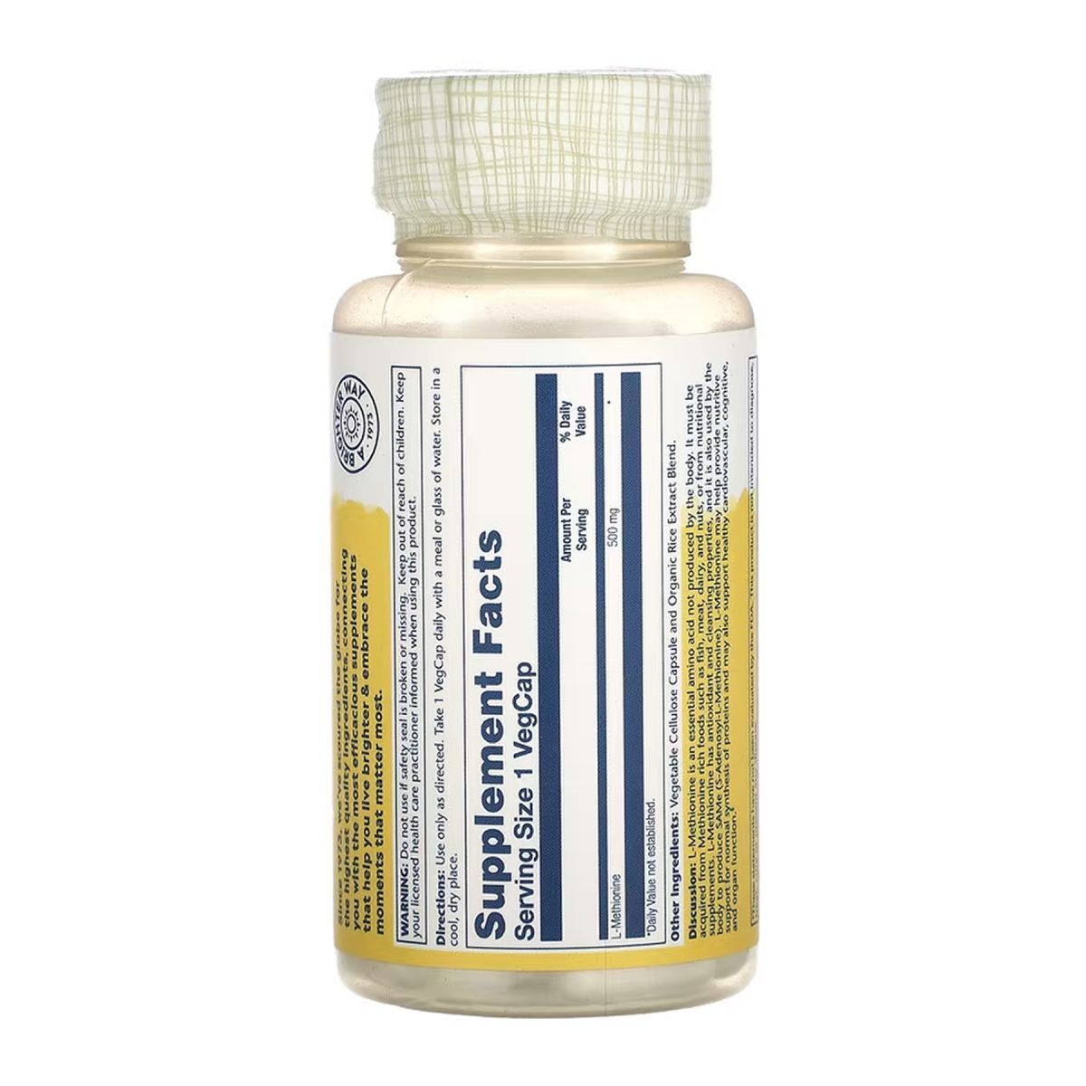 L-Methionine 500mg - 30 vcaps - Зображення 2