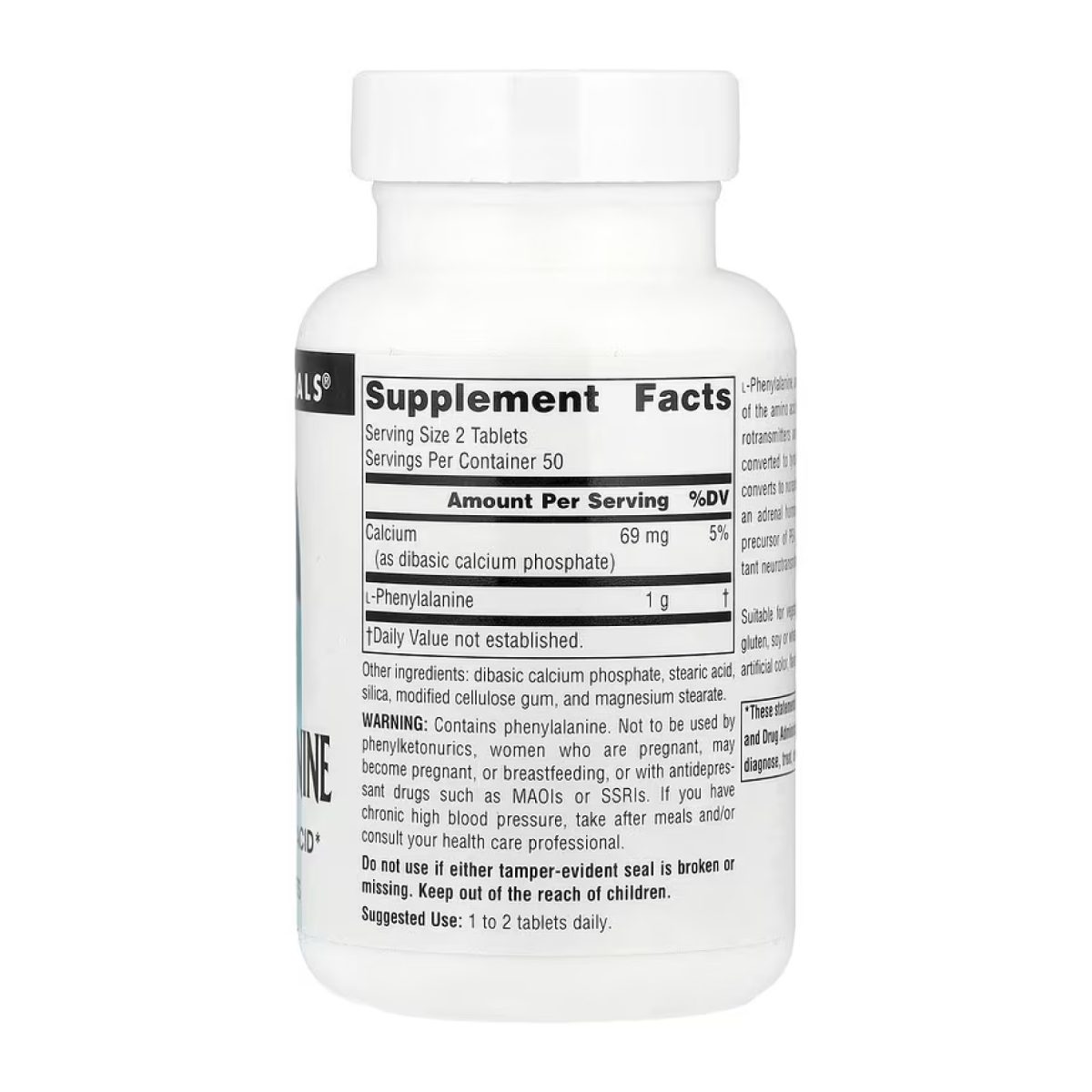 L-Phenylalanine 500mg - 100 tabs - Зображення 2