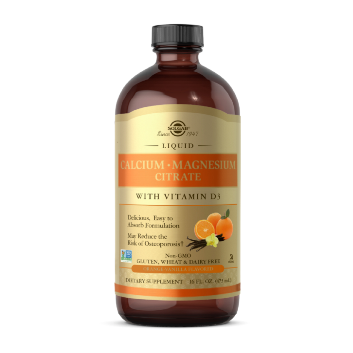 liquid-calcium-magnesium-citrate-with-vitamin-d3-473ml-natural-orange-vanilla-92227740220234_d822a11526 Liquid Calcium Magnesium Citrate with Vitamin D3 - 473ml Natural Orange-Vanilla - Зображення 1
