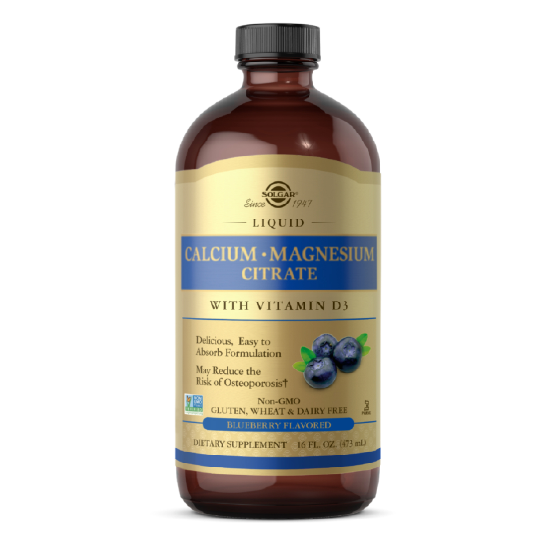 liquid-calcium-magnesium-citrate-with-vitamin-d3-natural-blueberry-flavor-oz-16-oz-83688136081669_6034352472 Liquid Calcium Magnesium Citrate with Vitamin D3 - 16 oz Natural Blueberry - Зображення 1