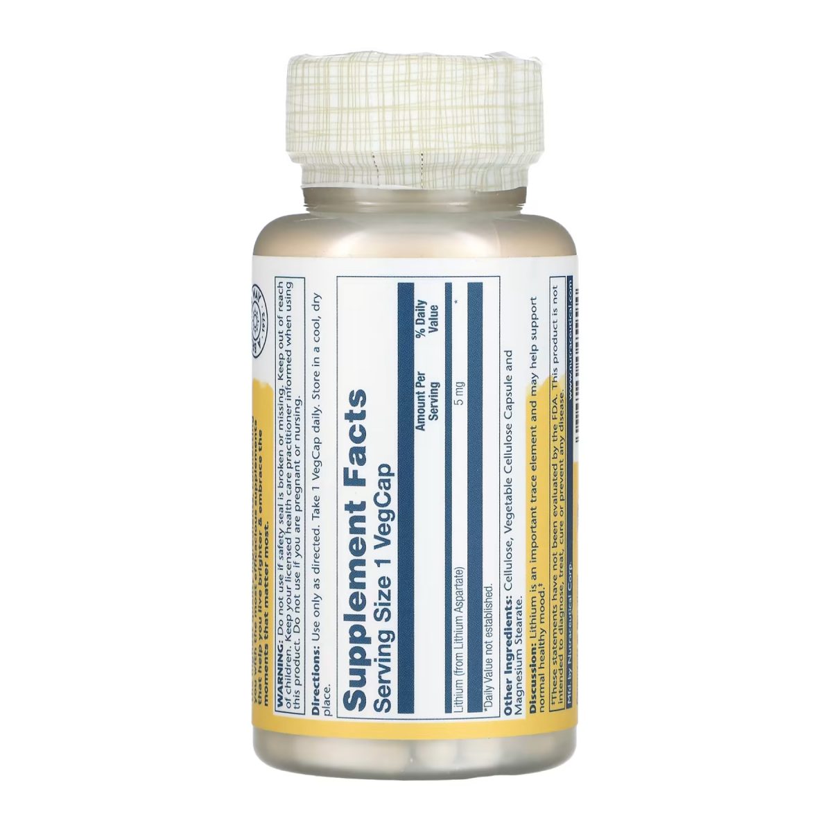 Lithium Aspartate 5mg - 100 vcaps - Зображення 2