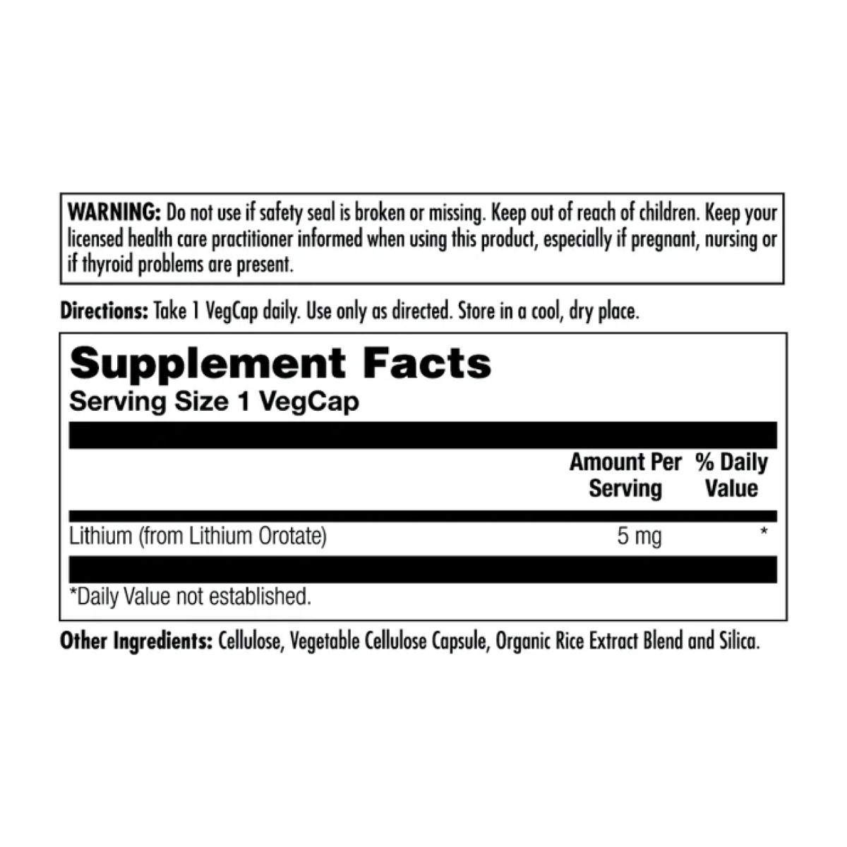 Lithium Orotate 5mg - 60 vcaps - Зображення 2