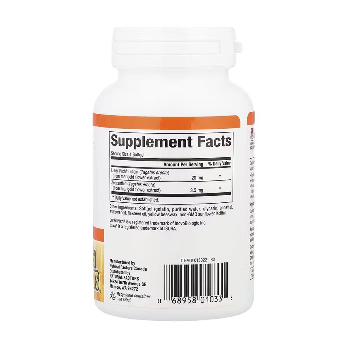 Lutein 20mg - 120 softgels - Зображення 2
