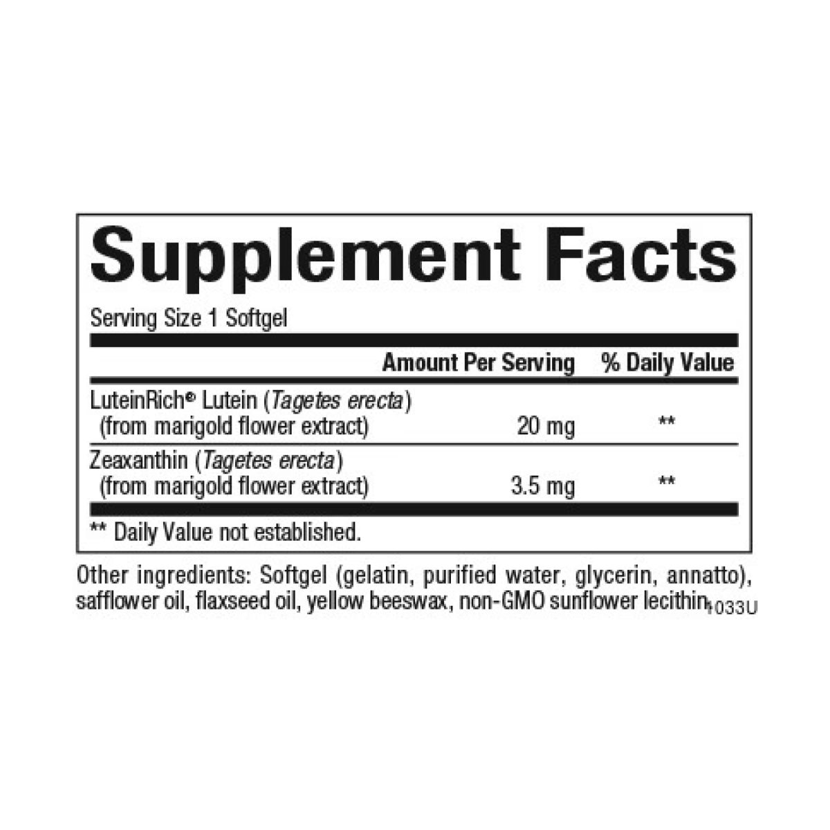 Lutein 20mg - 60 softgels - Зображення 2