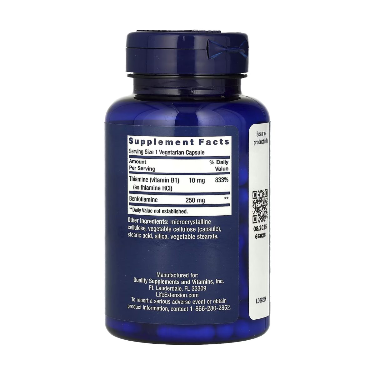Mega Benfotiamine 250 mg - 120 vcaps - Зображення 2